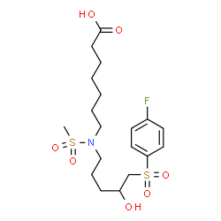 ChemSpider 2D Image | 7-[{5-[(4-Fluorophenyl)sulfonyl]-4-hydroxypentyl}(methylsulfonyl)amino]heptanoic acid | C19H30FNO7S2