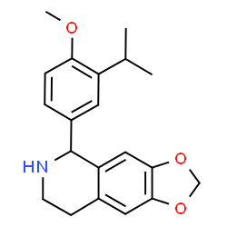 ChemSpider 2D Image | 5-(3-Isopropyl-4-methoxyphenyl)-5,6,7,8-tetrahydro[1,3]dioxolo[4,5-g]isoquinoline | C20H23NO3