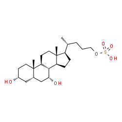 ChemSpider 2D Image | (3alpha,5beta,7alpha)-3,7-Dihydroxycholan-24-yl hydrogen sulfate | C24H42O6S