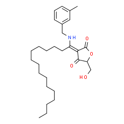 ChemSpider 2D Image | (3Z)-5-(Hydroxymethyl)-3-{1-[(3-methylbenzyl)amino]hexadecylidene}-2,4(3H,5H)-furandione | C29H45NO4