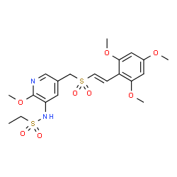 ChemSpider 2D Image | N-[2-Methoxy-5-({[(E)-2-(2,4,6-trimethoxyphenyl)vinyl]sulfonyl}methyl)-3-pyridinyl]ethanesulfonamide | C20H26N2O8S2