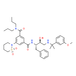 ChemSpider 2D Image | 5-(1,1-Dioxido-1,2-thiazinan-2-yl)-N'-[(2S,3S)-3-hydroxy-4-{[2-(3-methoxyphenyl)-2-propanyl]amino}-1-phenyl-2-butanyl]-N,N-dipropylisophthalamide | C38H52N4O6S