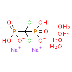 ChemSpider 2D Image | Sodium (dichloromethylene)bis[hydrogen (phosphonate)] hydrate (2:1:4) | CH10Cl2Na2O10P2