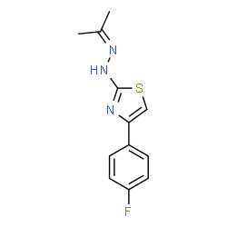 ChemSpider 2D Image | 4-(4-Fluorophenyl)-2-(2-isopropylidenehydrazino)-1,3-thiazole | C12H12FN3S