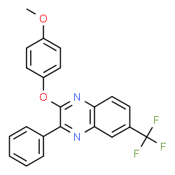 ChemSpider 2D Image | 2-(4-Methoxyphenoxy)-3-phenyl-6-(trifluoromethyl)quinoxaline | C22H15F3N2O2
