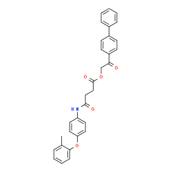 ChemSpider 2D Image | 2-(4-Biphenylyl)-2-oxoethyl 4-{[4-(2-methylphenoxy)phenyl]amino}-4-oxobutanoate | C31H27NO5