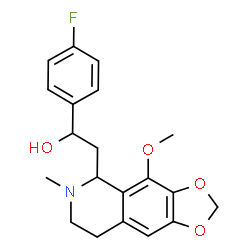 ChemSpider 2D Image | 1-(4-Fluorophenyl)-2-(4-methoxy-6-methyl-5,6,7,8-tetrahydro[1,3]dioxolo[4,5-g]isoquinolin-5-yl)ethanol | C20H22FNO4