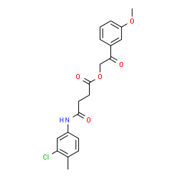 ChemSpider 2D Image | 2-(3-Methoxyphenyl)-2-oxoethyl 4-[(3-chloro-4-methylphenyl)amino]-4-oxobutanoate | C20H20ClNO5