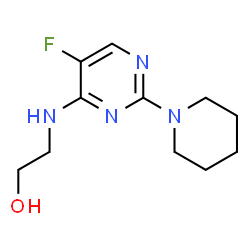 ChemSpider 2D Image | 2-{[5-Fluoro-2-(1-piperidinyl)-4-pyrimidinyl]amino}ethanol | C11H17FN4O