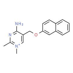 ChemSpider 2D Image | 4-Amino-1,2-dimethyl-5-[(2-naphthyloxy)methyl]pyrimidin-1-ium | C17H18N3O