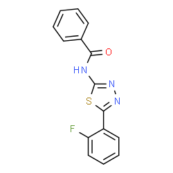 ChemSpider 2D Image | N-[5-(2-Fluorophenyl)-1,3,4-thiadiazol-2-yl]benzamide | C15H10FN3OS