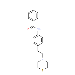 ChemSpider 2D Image | 4-Iodo-N-{4-[2-(4-thiomorpholinyl)ethyl]phenyl}benzamide | C19H21IN2OS