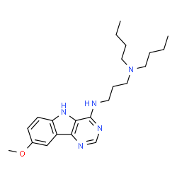 ChemSpider 2D Image | N,N-Dibutyl-N'-(8-methoxy-5H-pyrimido[5,4-b]indol-4-yl)-1,3-propanediamine | C22H33N5O