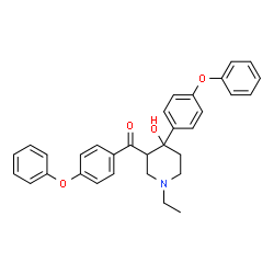 ChemSpider 2D Image | [1-Ethyl-4-hydroxy-4-(4-phenoxyphenyl)-3-piperidinyl](4-phenoxyphenyl)methanone | C32H31NO4