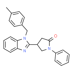 ChemSpider 2D Image | 4-[1-(4-Methylbenzyl)-1H-benzimidazol-2-yl]-1-phenyl-2-pyrrolidinone | C25H23N3O