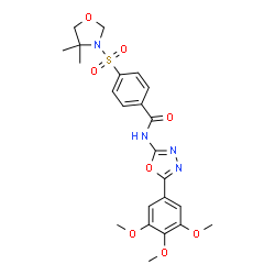 ChemSpider 2D Image | 4-[(4,4-Dimethyl-1,3-oxazolidin-3-yl)sulfonyl]-N-[5-(3,4,5-trimethoxyphenyl)-1,3,4-oxadiazol-2-yl]benzamide | C23H26N4O8S