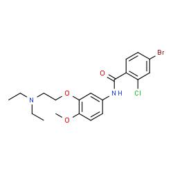 ChemSpider 2D Image | 4-Bromo-2-chloro-N-{3-[2-(diethylamino)ethoxy]-4-methoxyphenyl}benzamide | C20H24BrClN2O3
