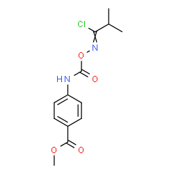 ChemSpider 2D Image | Methyl 4-[({[(1-chloro-2-methylpropylidene)amino]oxy}carbonyl)amino]benzoate | C13H15ClN2O4
