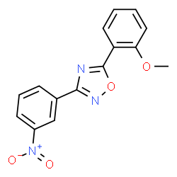 ChemSpider 2D Image | 3-{3-nitrophenyl}-5-(2-methoxyphenyl)-1,2,4-oxadiazole | C15H11N3O4