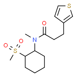 ChemSpider 2D Image | N-Methyl-N-[2-(methylsulfonyl)cyclohexyl]-3-(3-thienyl)propanamide | C15H23NO3S2