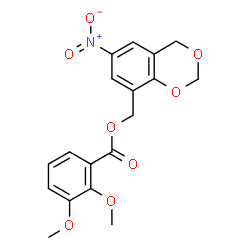 ChemSpider 2D Image | (6-Nitro-4H-1,3-benzodioxin-8-yl)methyl 2,3-dimethoxybenzoate | C18H17NO8