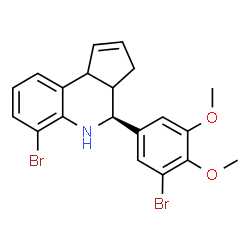 ChemSpider 2D Image | (4S)-6-Bromo-4-(3-bromo-4,5-dimethoxyphenyl)-3a,4,5,9b-tetrahydro-3H-cyclopenta[c]quinoline | C20H19Br2NO2