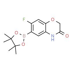 ChemSpider 2D Image | 7-Fluoro-6-(4,4,5,5-tetramethyl-1,3,2-dioxaborolan-2-yl)-2H-1,4-benzoxazin-3(4H)-one | C14H17BFNO4