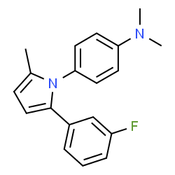 ChemSpider 2D Image | 4-[2-(3-Fluorophenyl)-5-methyl-1H-pyrrol-1-yl]-N,N-dimethylaniline | C19H19FN2