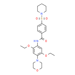 ChemSpider 2D Image | N-[2,5-Diethoxy-4-(4-morpholinyl)phenyl]-4-(1-piperidinylsulfonyl)benzamide | C26H35N3O6S