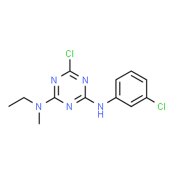 ChemSpider 2D Image | 6-Chloro-N'-(3-chlorophenyl)-N-ethyl-N-methyl-1,3,5-triazine-2,4-diamine | C12H13Cl2N5