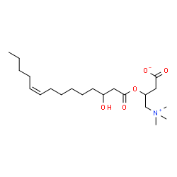 ChemSpider 2D Image | O-[(9Z)-3-hydroxytetradec-9-enoyl]carnitine | C21H39NO5
