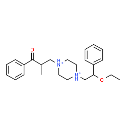 ChemSpider 2D Image | 1-(2-Ethoxy-2-phenylethyl)-4-(2-methyl-3-oxo-3-phenylpropyl)piperazinediium | C24H34N2O2