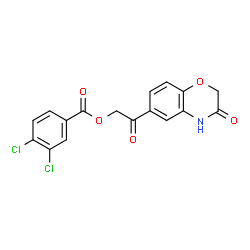 ChemSpider 2D Image | 2-Oxo-2-(3-oxo-3,4-dihydro-2H-1,4-benzoxazin-6-yl)ethyl 3,4-dichlorobenzoate | C17H11Cl2NO5