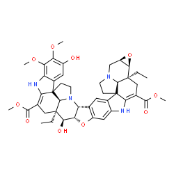 ChemSpider 2D Image | Dimethyl (1aS,1bS,6aS,7S,7aS,14bR,14cR,17aR,18bR,21aR,22aR)-1b,7a-diethyl-7,13-dihydroxy-11,12-dimethoxy-1b,4,6a,7,7a,8,10,14c,15,16,17a,19,20,21a,22,22a-hexadecahydro-1aH,2H-indolo[2'',3'':7',8']pyrr
olo[1'',2'',3'':1',8']quinolino[2',3':4,5]furo[2,3-b]oxireno[6,7]indolizino[1,8-fg]carbazole-3,9-dicarboxylate | C44H50N4O10