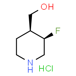 ChemSpider 2D Image | [cis-3-fluoropiperidin-4-yl]methanol hydrochloride | C6H13ClFNO