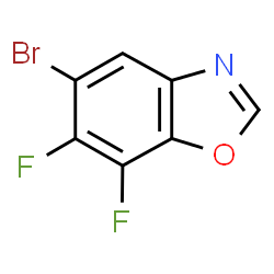 ChemSpider 2D Image | 5-Bromo-6,7-difluoro-1,3-benzoxazole | C7H2BrF2NO