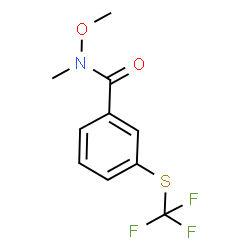 ChemSpider 2D Image | N-Methoxy-N-methyl-3-[(trifluoromethyl)sulfanyl]benzamide | C10H10F3NO2S