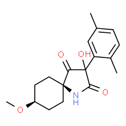 ChemSpider 2D Image | 3-(2,5-DIMETHYLPHENYL)-3-HYDROXY-8-METHOXY-1-AZASPIRO(4.5)DECANE-2,4-DIONE | C18H23NO4