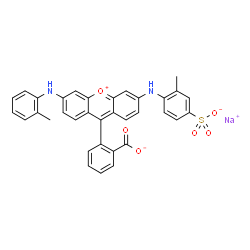 ChemSpider 2D Image | Sodium 2-{3-[(2-methylphenyl)amino]-6-[(2-methyl-4-sulfonatophenyl)amino]-9-xantheniumyl}benzoate | C34H25N2NaO6S