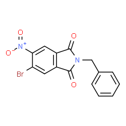 ChemSpider 2D Image | 2-Benzyl-5-bromo-6-nitroisoindoline-1,3-dione | C15H9BrN2O4