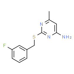ChemSpider 2D Image | 2-[(3-Fluorobenzyl)sulfanyl]-6-methyl-4-pyrimidinamine | C12H12FN3S
