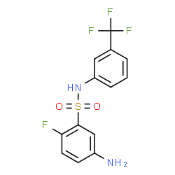 ChemSpider 2D Image | 5-Amino-2-fluoro-N-(3-trifluoromethyl-phenyl)-benzenesulfonamide | C13H10F4N2O2S
