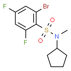 ChemSpider 2D Image | 2-Bromo-N-cyclopentyl-4,6-difluoro-N-methylbenzenesulfonamide | C12H14BrF2NO2S