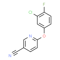 ChemSpider 2D Image | 6-(3-Chloro-4-fluorophenoxy)nicotinonitrile | C12H6ClFN2O