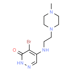 ChemSpider 2D Image | 4-Bromo-5-{[2-(4-methyl-1-piperazinyl)ethyl]amino}-3(2H)-pyridazinone | C11H18BrN5O