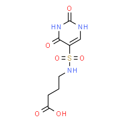 ChemSpider 2D Image | 4-{[(2,4-Dioxo-1,2,3,4-tetrahydro-5-pyrimidinyl)sulfonyl]amino}butanoic acid | C8H11N3O6S