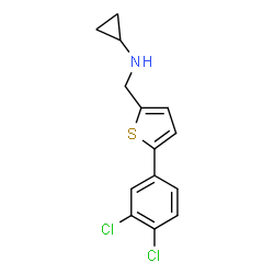 ChemSpider 2D Image | N-{[5-(3,4-Dichlorophenyl)-2-thienyl]methyl}cyclopropanamine | C14H13Cl2NS