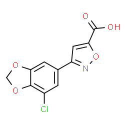 ChemSpider 2D Image | 3-(7-Chloro-1,3-benzodioxol-5-yl)-1,2-oxazole-5-carboxylic acid | C11H6ClNO5