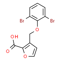 ChemSpider 2D Image | 3-[(2,6-Dibromophenoxy)methyl]-2-furoic acid | C12H8Br2O4