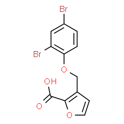 ChemSpider 2D Image | 3-[(2,4-Dibromophenoxy)methyl]-2-furoic acid | C12H8Br2O4